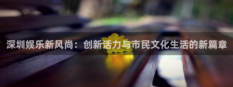 恒行主管：深圳娱乐新风尚：创新活力与市民文化生活的新篇章