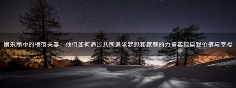 恒行能源：娱乐圈中的模范夫妻：他们如何通过共同追求梦想和家庭的力量实现自我价值与幸福