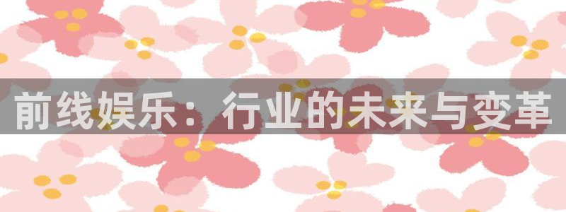 恒行体育平台总代理：前线娱乐：行业的未来与变革
